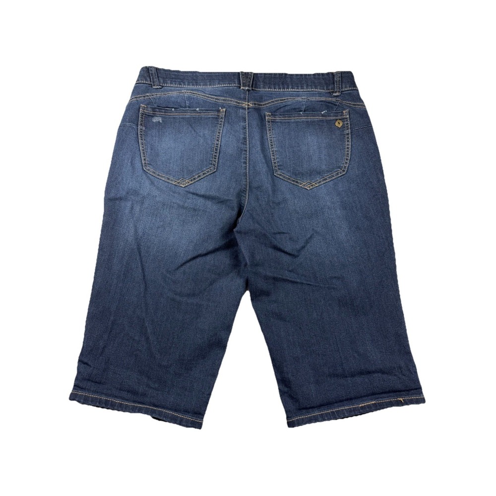 Democracy Ab Solution Denim Shorts Size 14 Blue Stretch Bermuda Comfort Casual - Picture 6 of 12